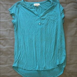 Liz Claiborne Teal Striped Blouse